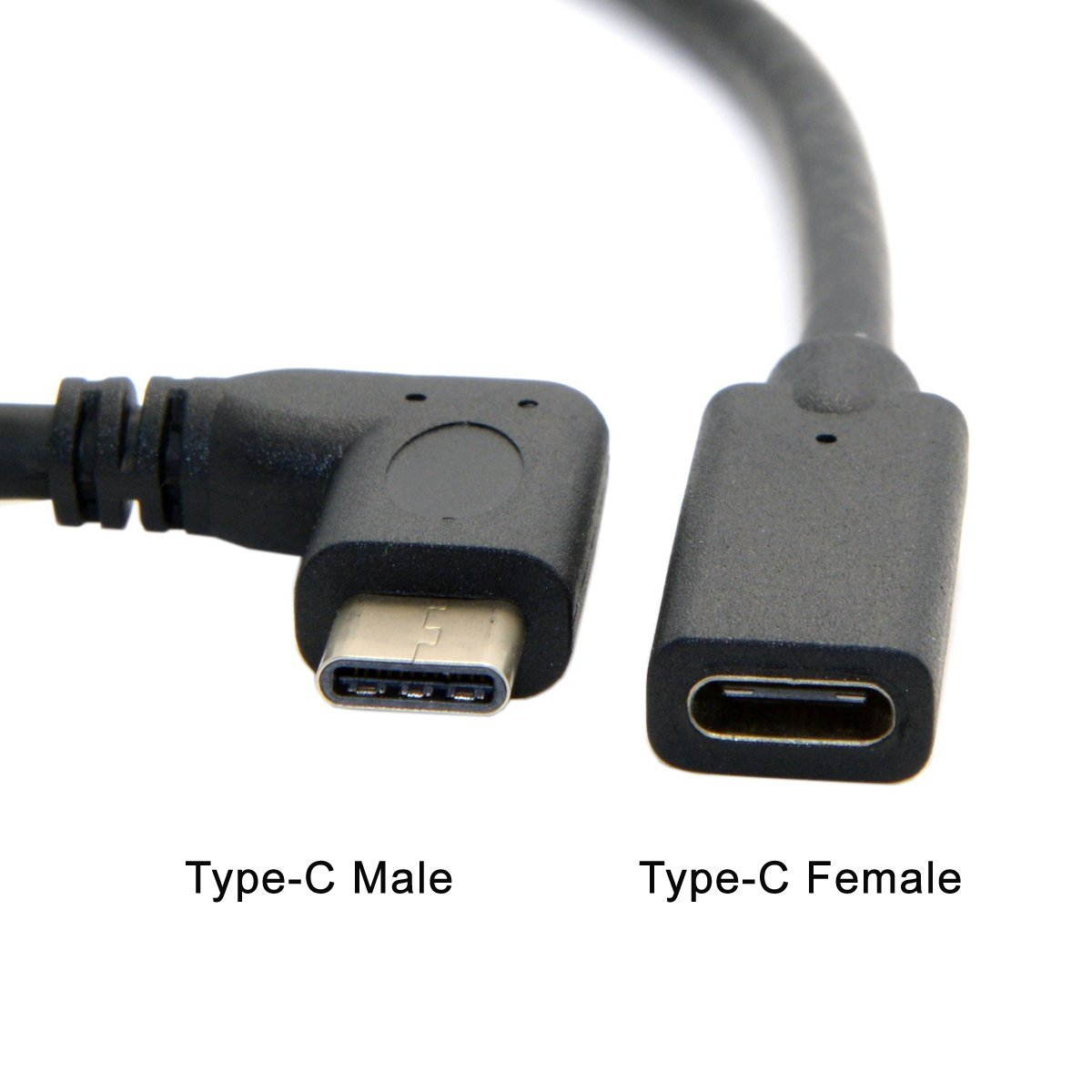 90 Degree Right Angled USB-C USB 3.1 Type C Male to Female Extension Data Cable for Macbook Tablet 20cm/0.66ft