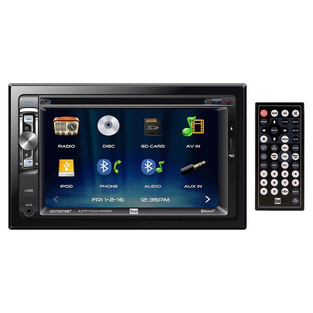 Dual XDVD276BT 6.2" LCD Touch Screen Double Din Car Stereo