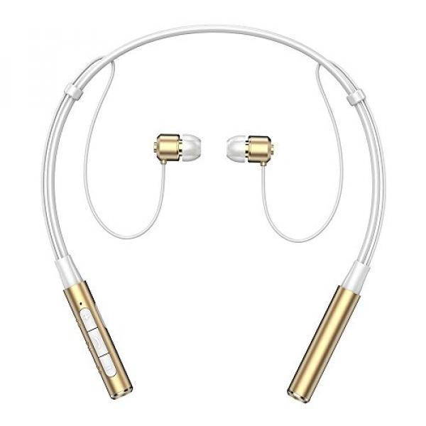 ALH Bluetooth Headphones, FreSky Wireless Neckband Bluetooth In-Ear Sweatproof Sport Earbuds Stereo Headsets Earphones With Noise Cancelling/Mic (Gold)
