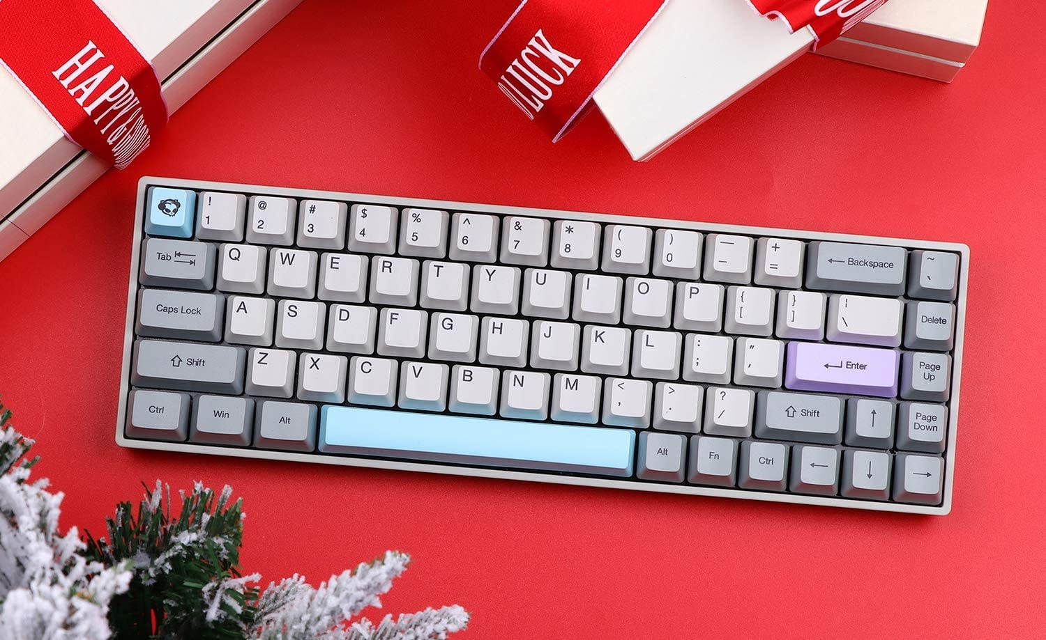 EPOMKER AKKO 3068 Silent 68 Keys Bluetooth 5.0 Mechanical Keyboard TKL with PBT OEM Keycaps, Type-C Port, 1800mAh Built-in Battery for Win/Mac/Gaming (Gateron Orange Switch, 3068)