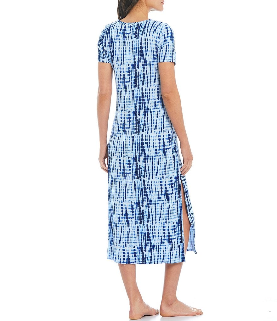 iRelax Printed French Terry Maxi Sleep Nightgown