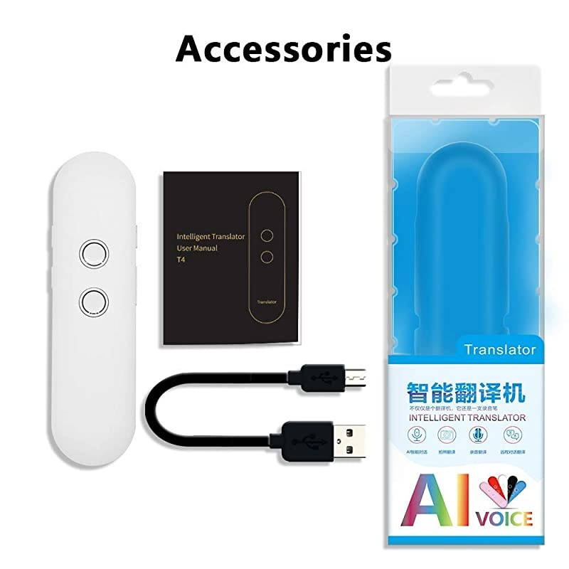 2019 New Updated 40+ Language Translator Real Time Instant Two Way Speech Translate with Text Photo Recording Translation Support Chinese AI Dialogue White