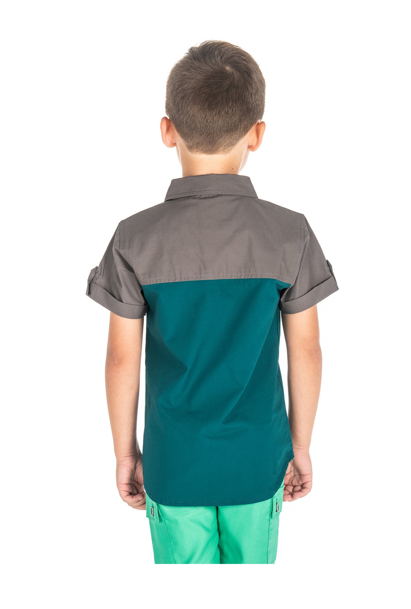 Cherry Crumble By Nitt Hyman Kids Teal Color Block Shirt