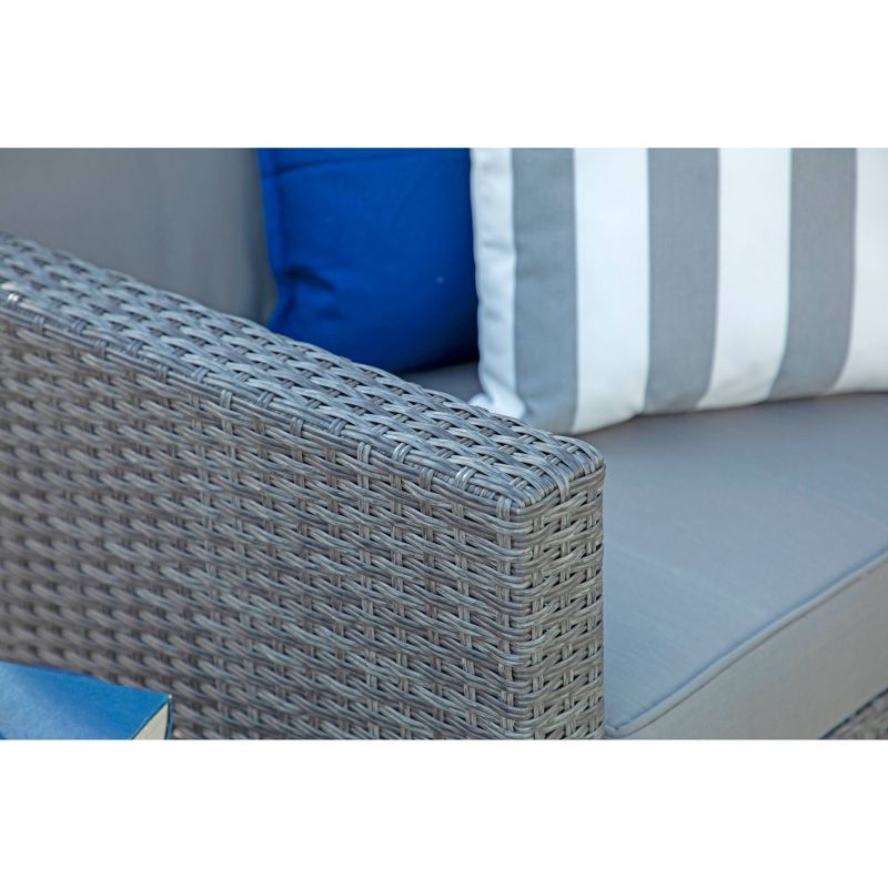 Alicia 4pc Outdoor Squared Wicker Sofa Set - Dark Gray - Coaster