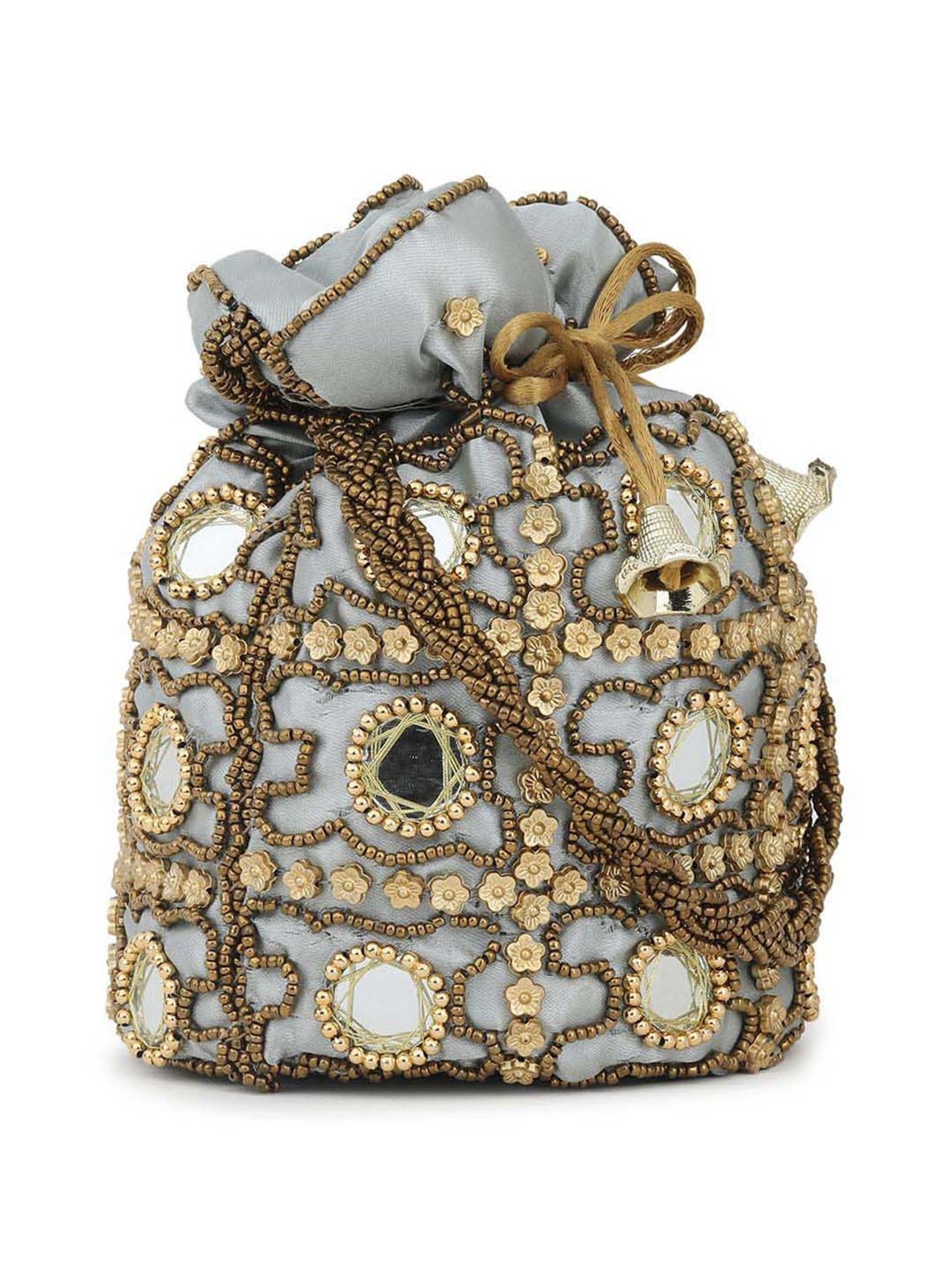 Gaurapakhi Grey Embellished Potli