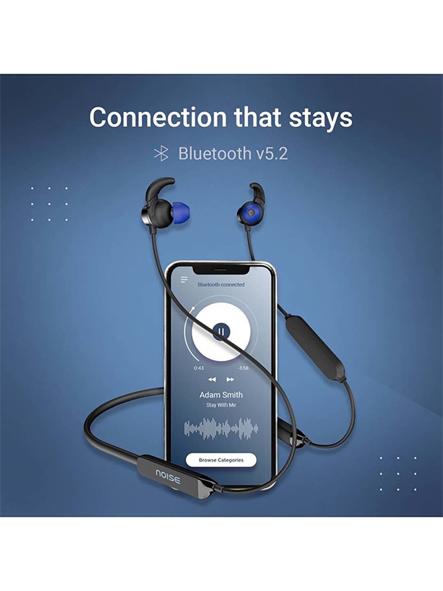 Noise Tune Active Pro Bluetooth V5.2 Bluetooth Headset (Midnight Black)