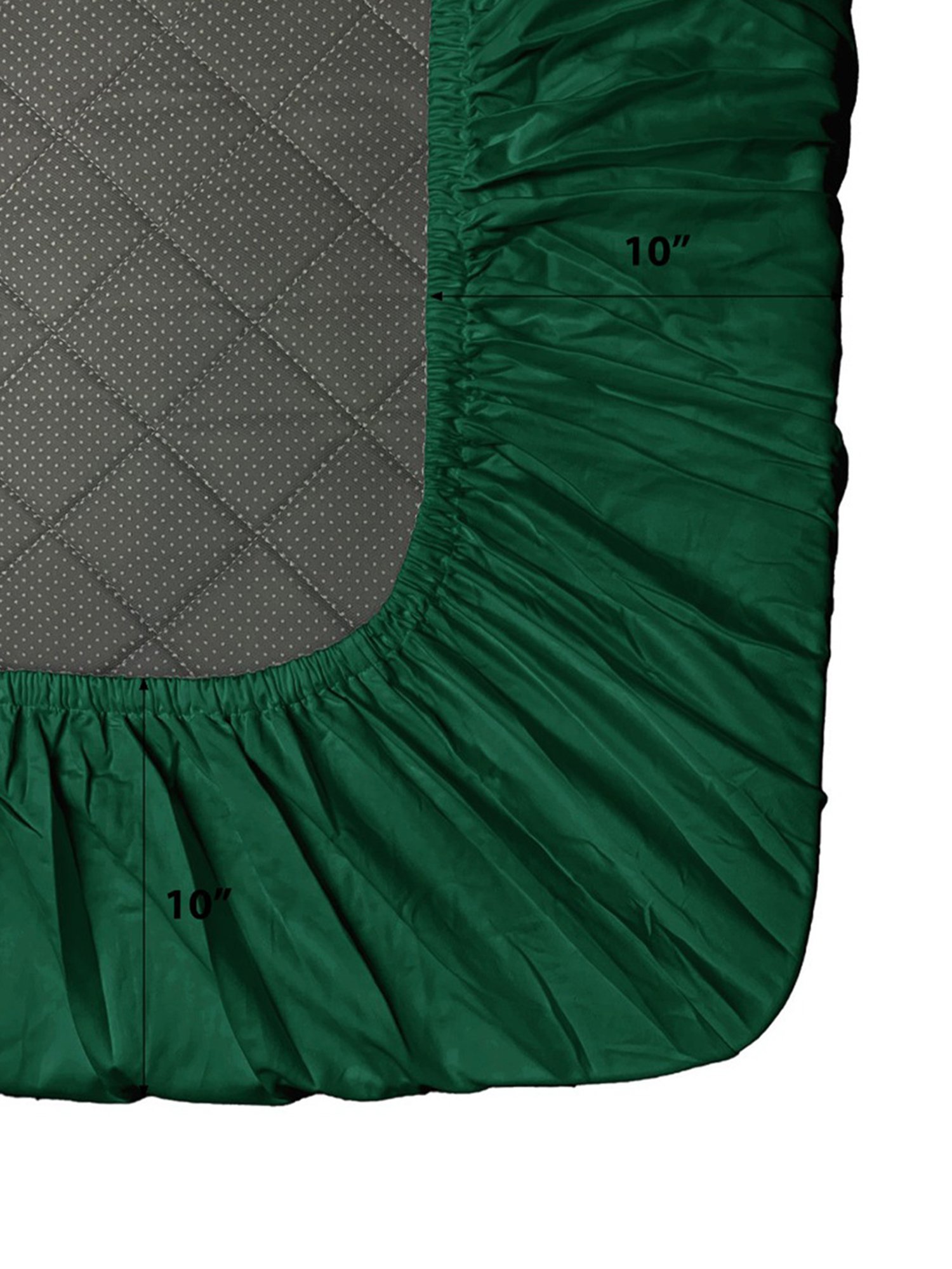 Stoa Paris Dark Green 300 TC Polyester Single Fitted Sheet with 1 Pillow Cover