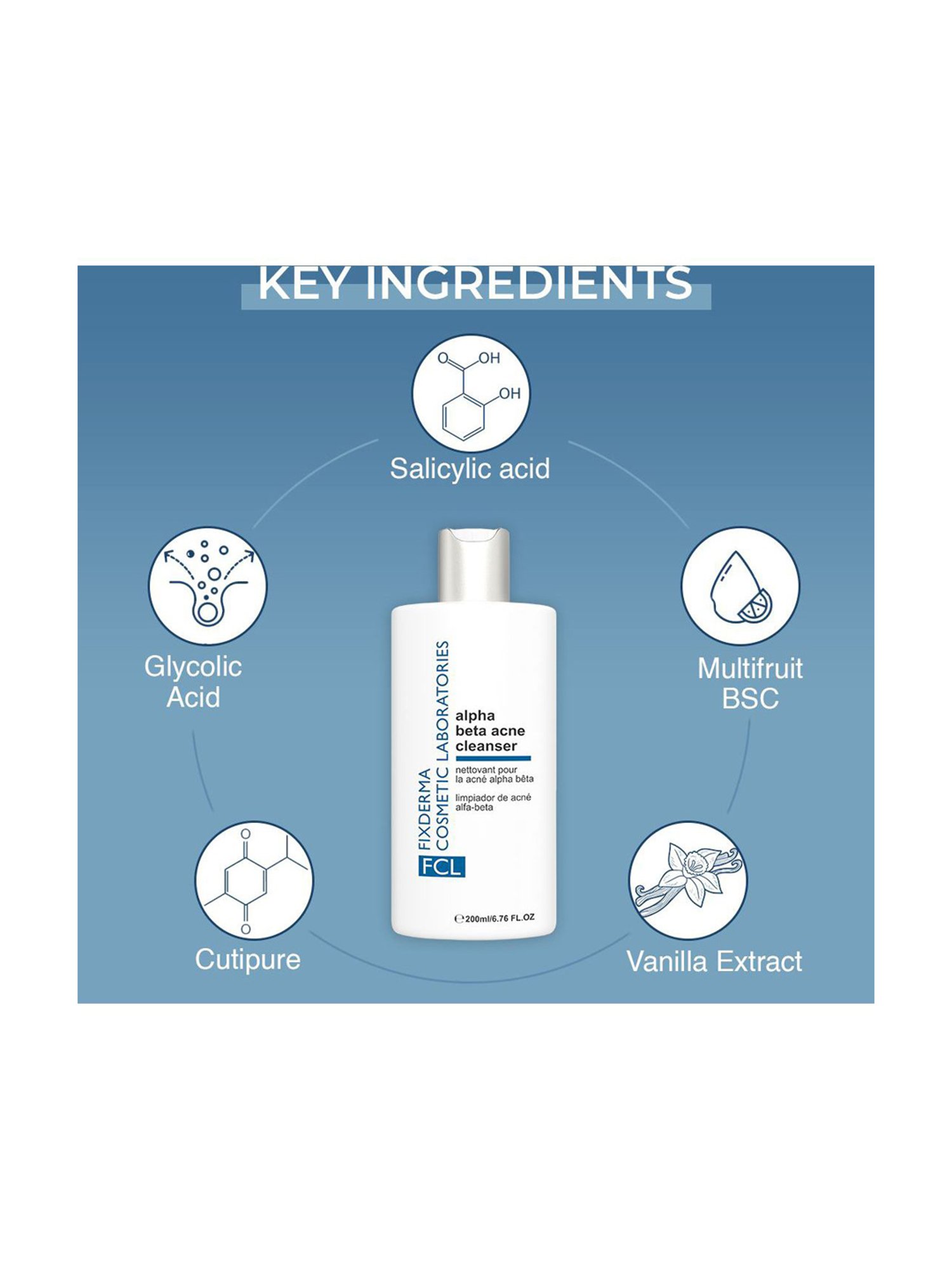 FCL Alpha Beta Acne Cleanser, Comedones Removal Cleanser - 200 ml