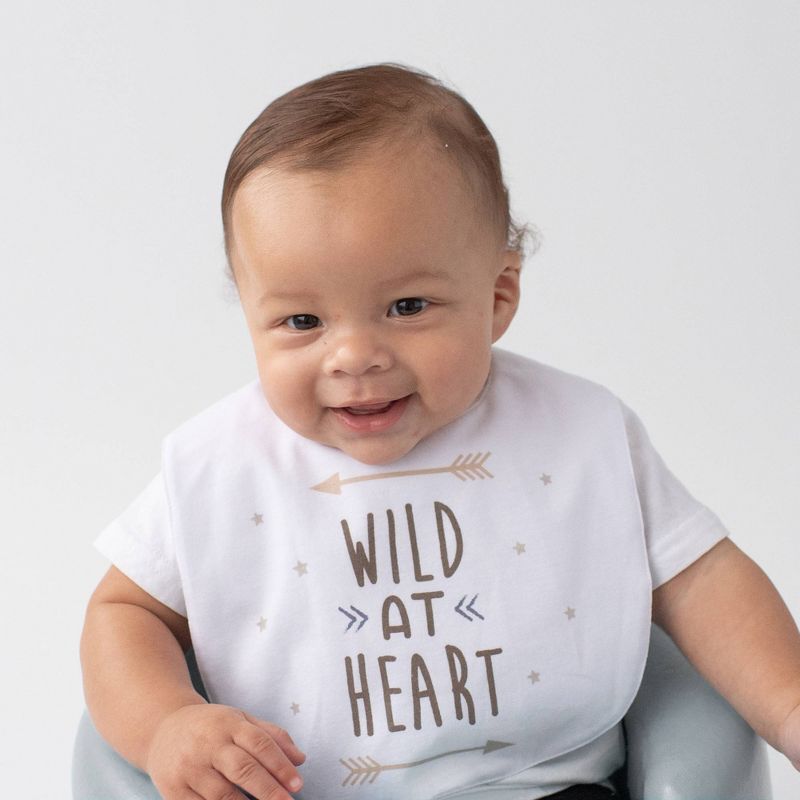 Neat Solutions Boy Aspirational Sayings Printed Water-Resistant Lined Infant Bib Set - 5pk