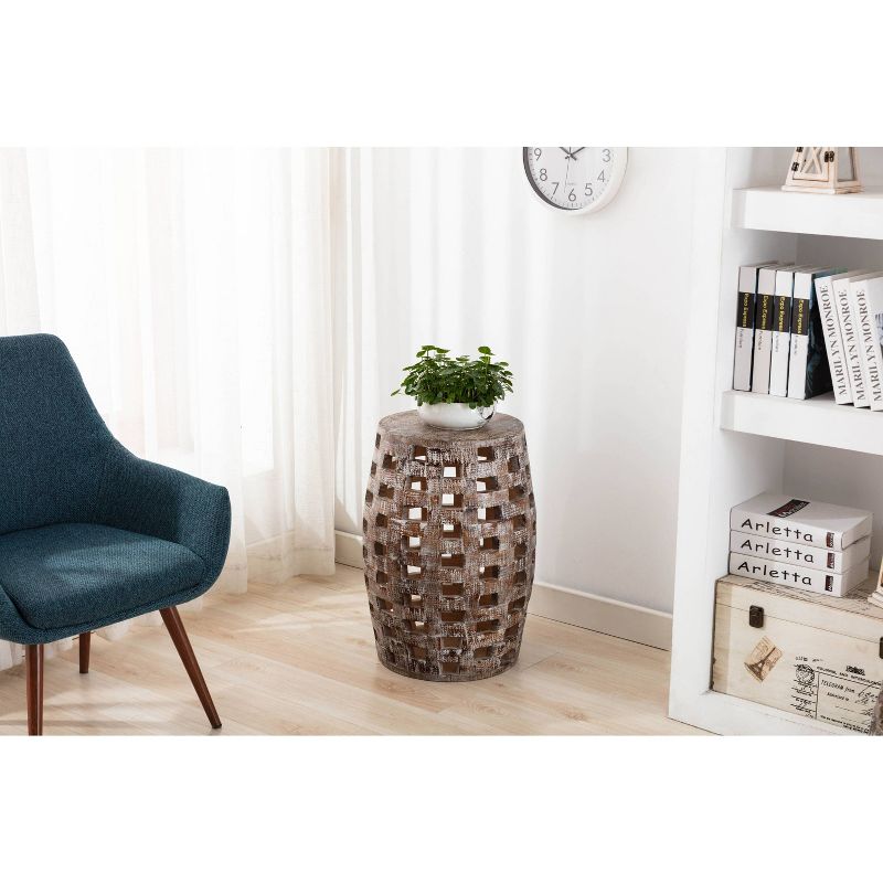 26" Hampton Side Table Weathered Walnut - Boraam