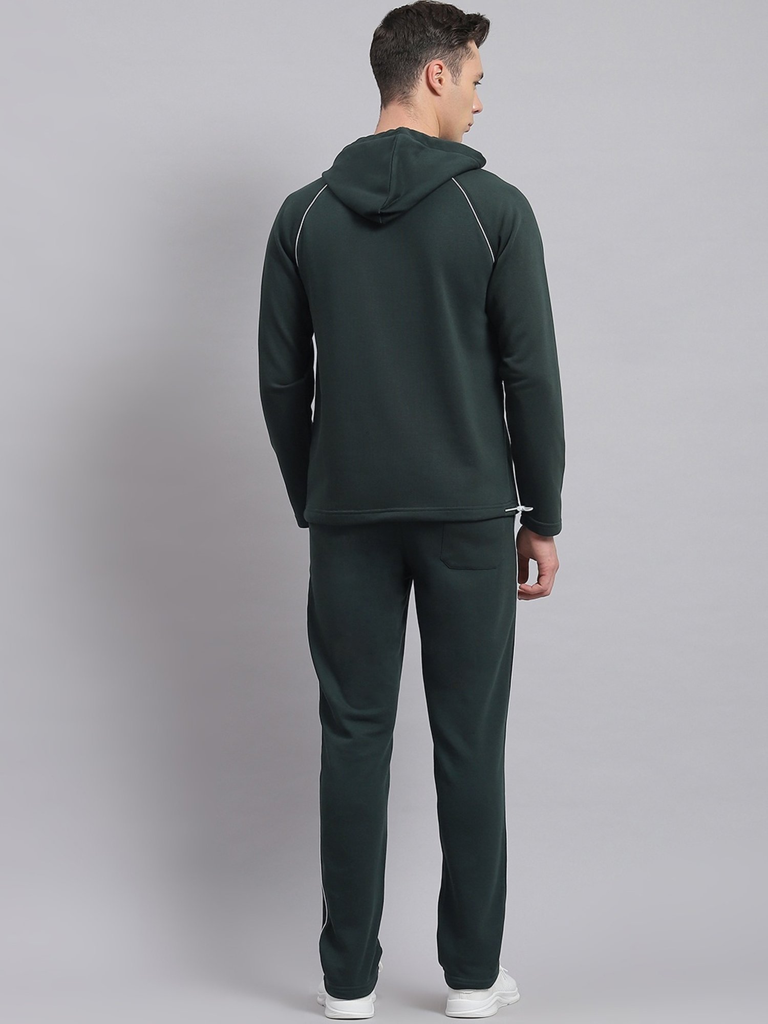 Rock.it Bottle Green Regular Fit Striped Tracksuit