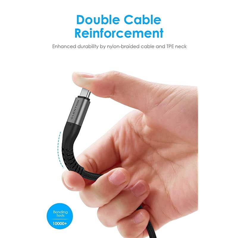 USB C to USB C Cable 66ft 100W Type C 20V5A Fast Charging Braided Cord Compatible 20202016 MacBook Pro New iPad ProMac AirSurface Samsung Galaxy S20S10S9S8PlusNote More Grey