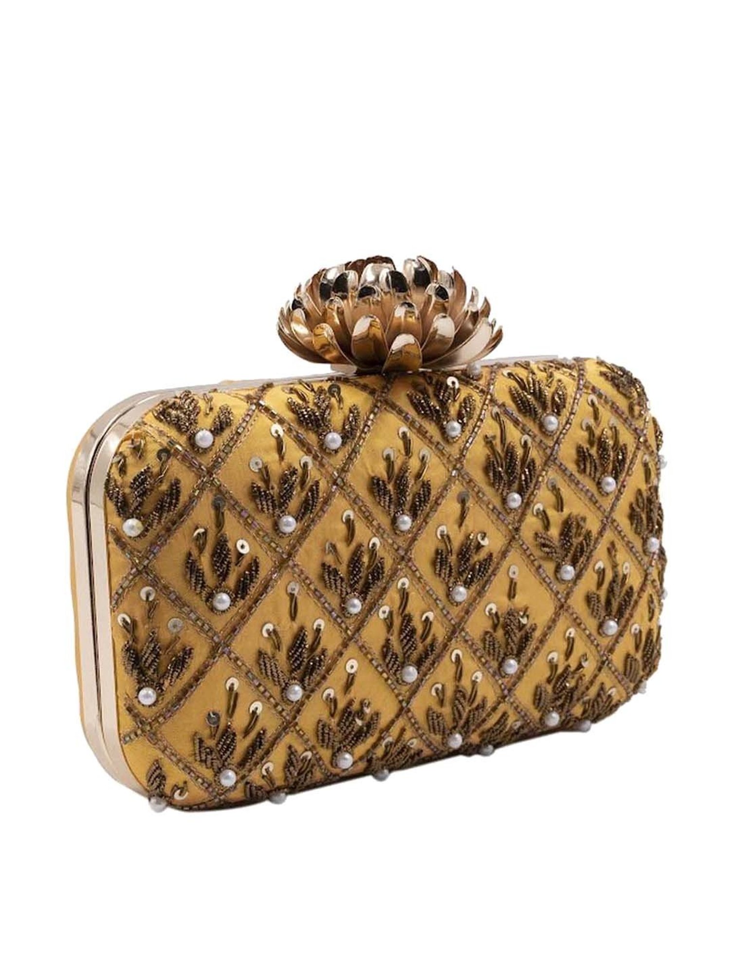 Sugarcrush Yellow Embellished Clutch