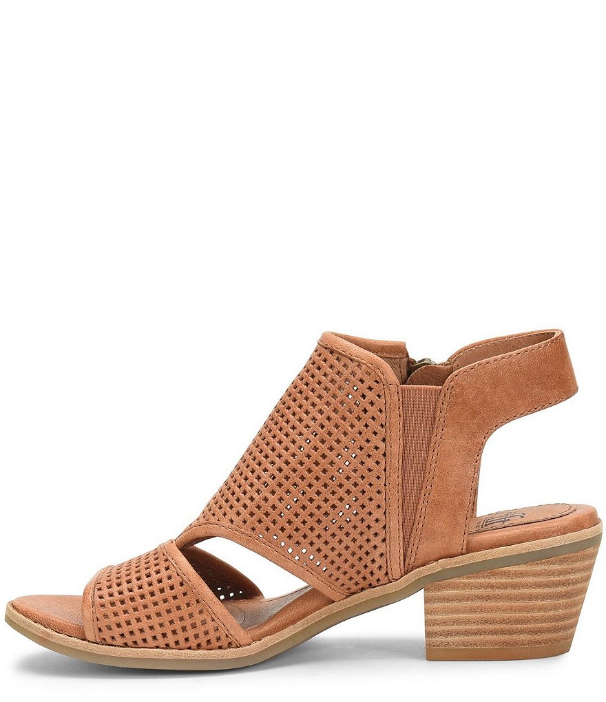 Sofft Sara Perforated Leather Stacked Heel Shooties