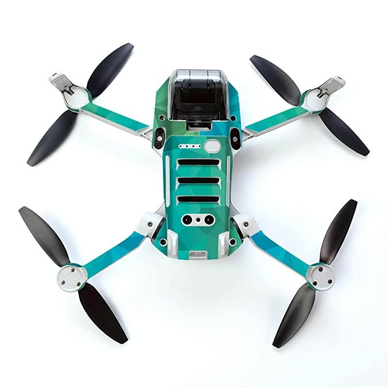 Skin for DJI Mavic Mini Portable Drone Quadcopter - Blue Green Polygon | Protective, Durable, and Unique Vinyl Decal wrap cover | Easy To Apply, Remove, and Change Styles | Made in the USA