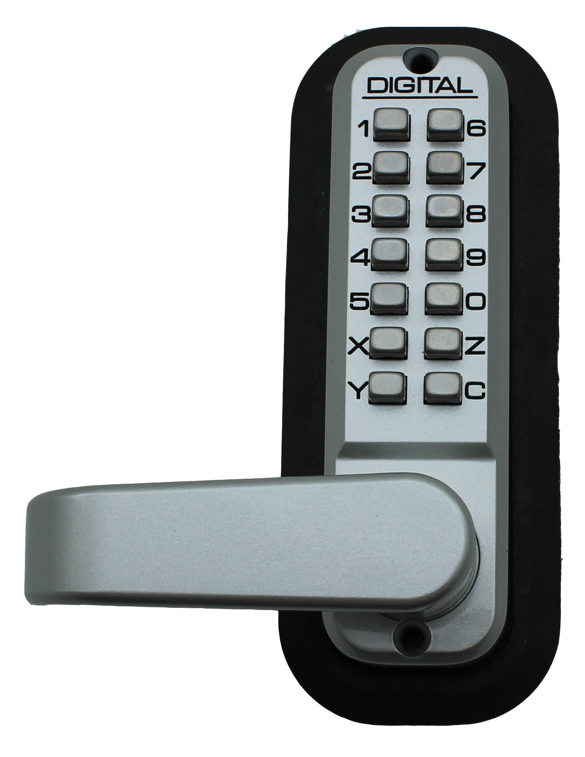 LockeyUSA Digital Door Lock 2835 Lever Handle with Double Combination, Satin Chrome