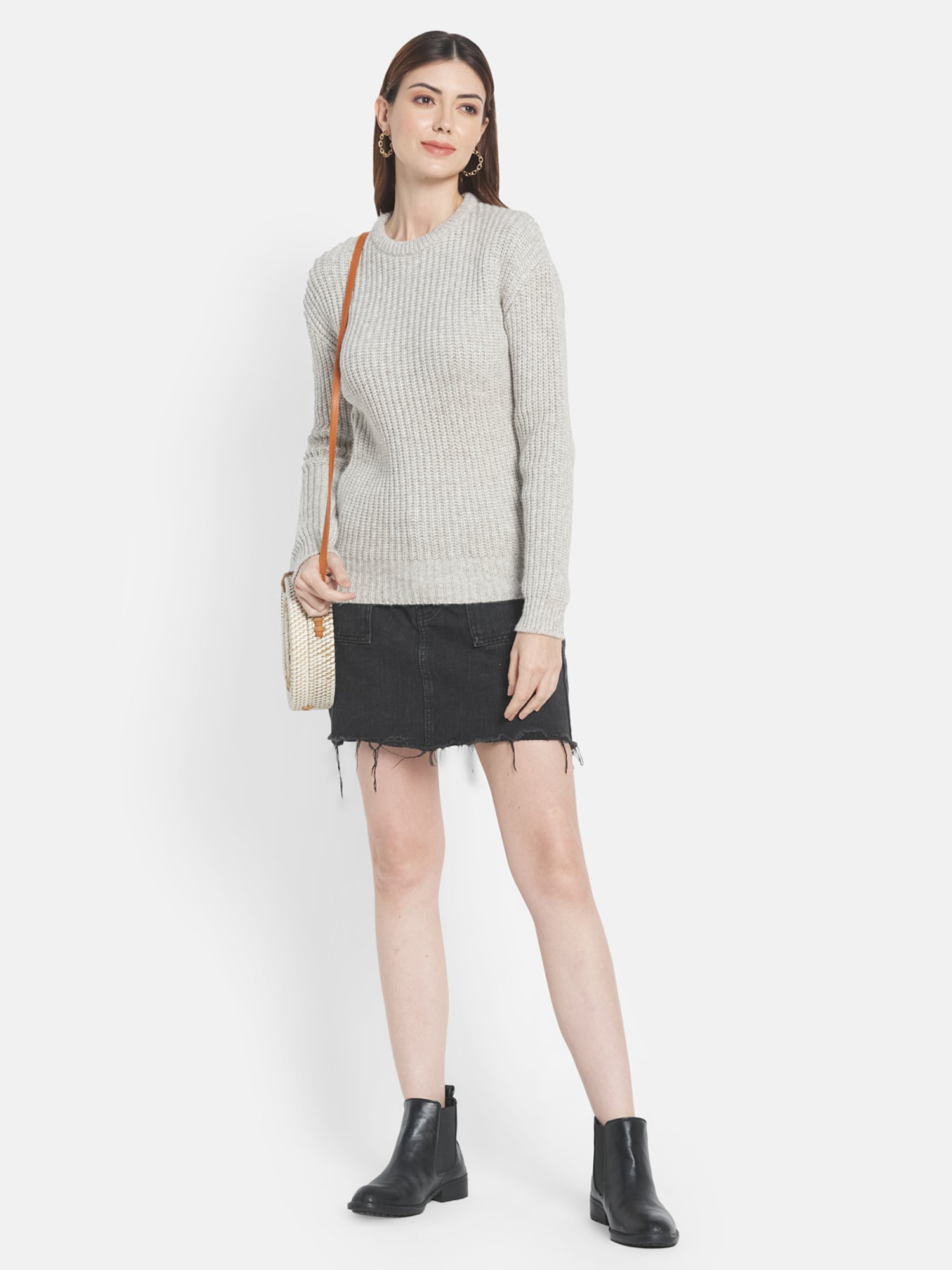 METTLE Grey Regular Fit Pullover