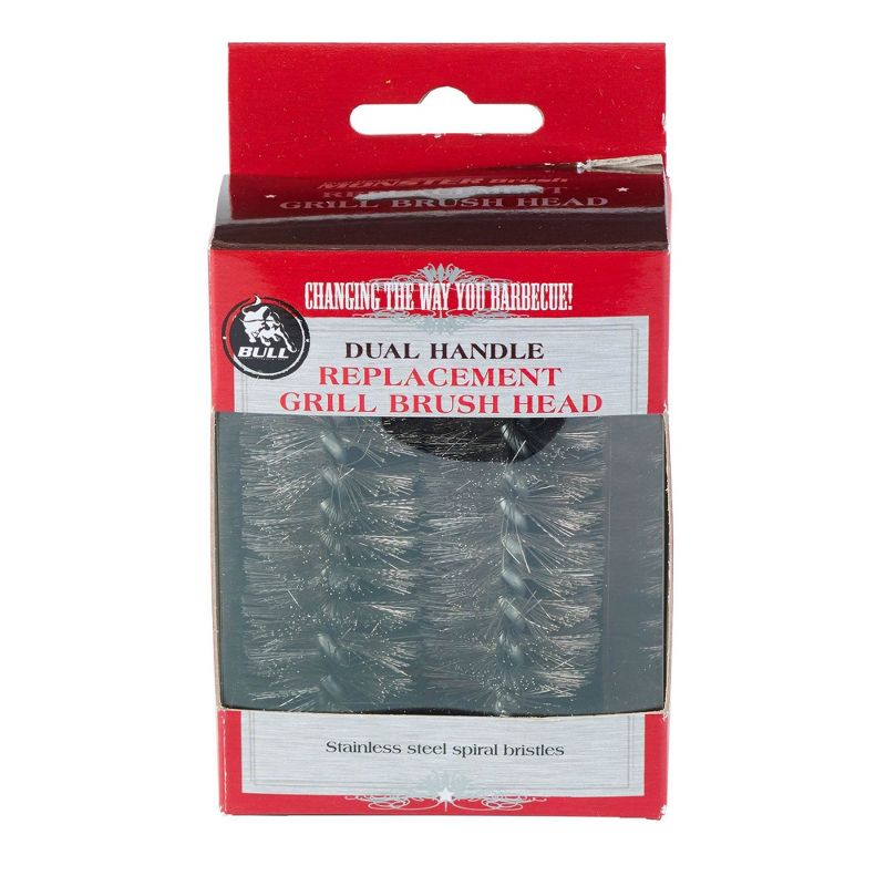 Bull Dual Handle Spiral Monster Grill Grate Cleaning Wire Brush Replacement Head