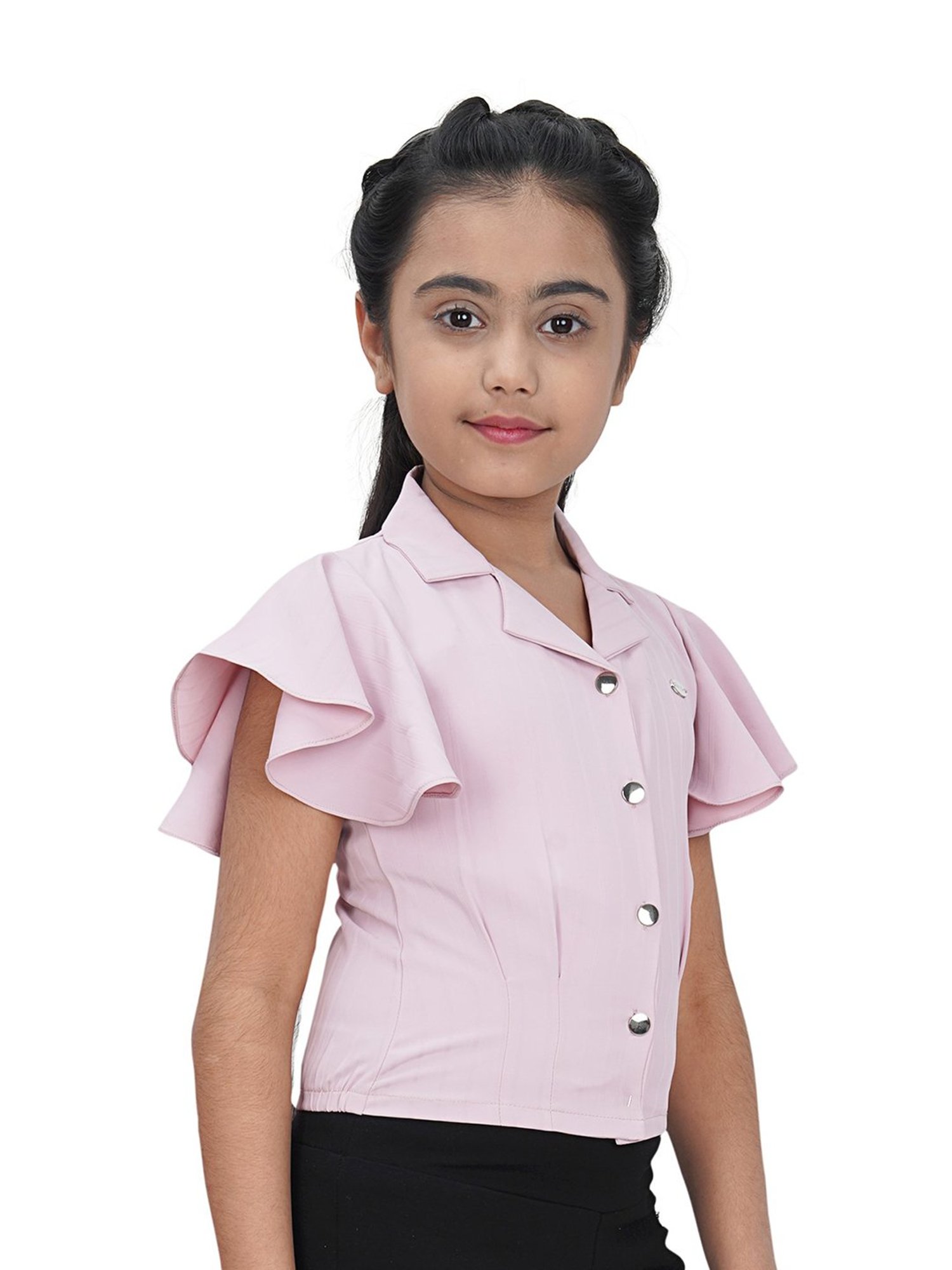 Tiny Girl Light Pink Solid Top