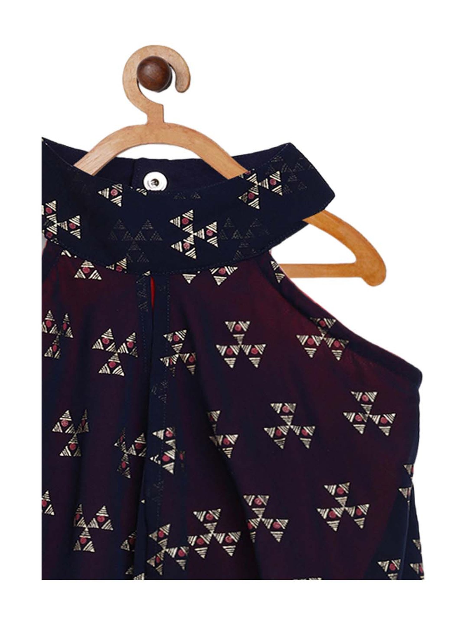 Ahalyaa Kids Navy Printed Kurta & Pants