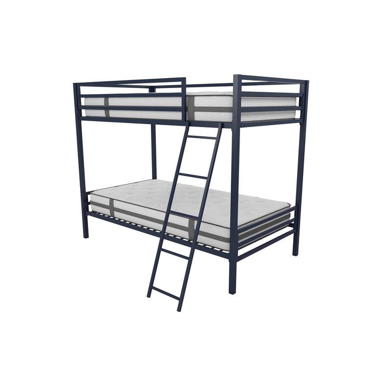 Twin over Twin Maxwell Metal Bunk Bed Navy Blue - Novogratz