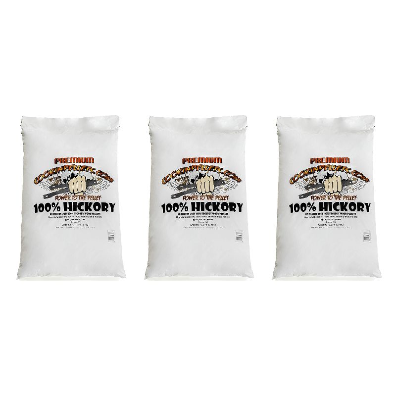 CookinPellets Premium Hickory Grill Smoker Smoking Wood Pellets, 40 Pound Bag (3 Pack)