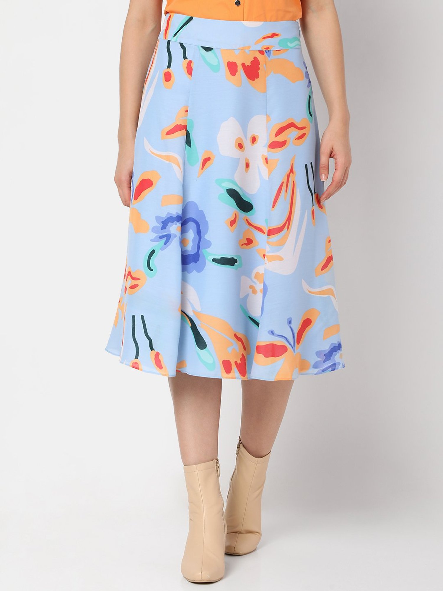 Vero Moda Blue Printed Skirt