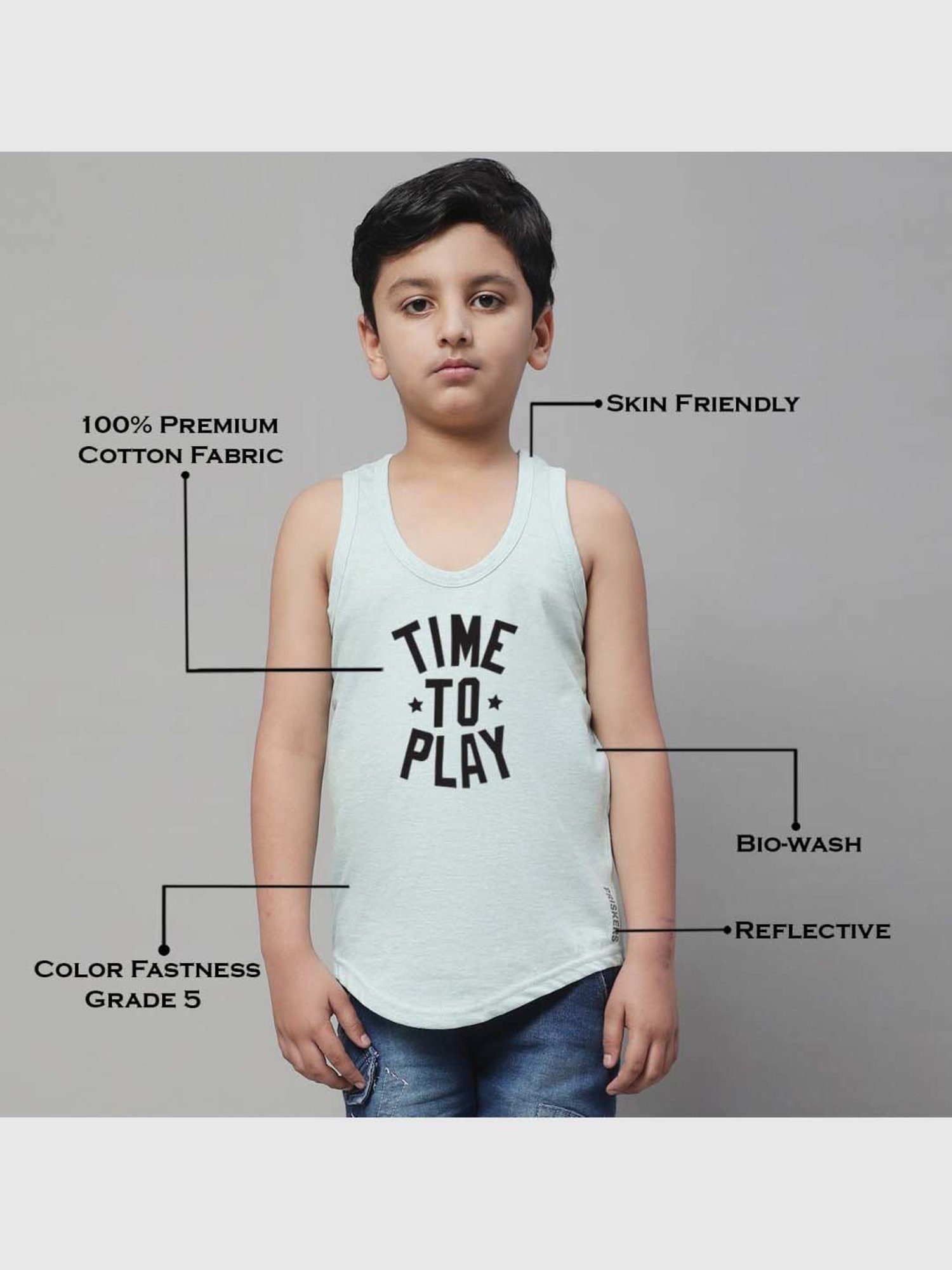 Palm Tree Kids White Printed Vest