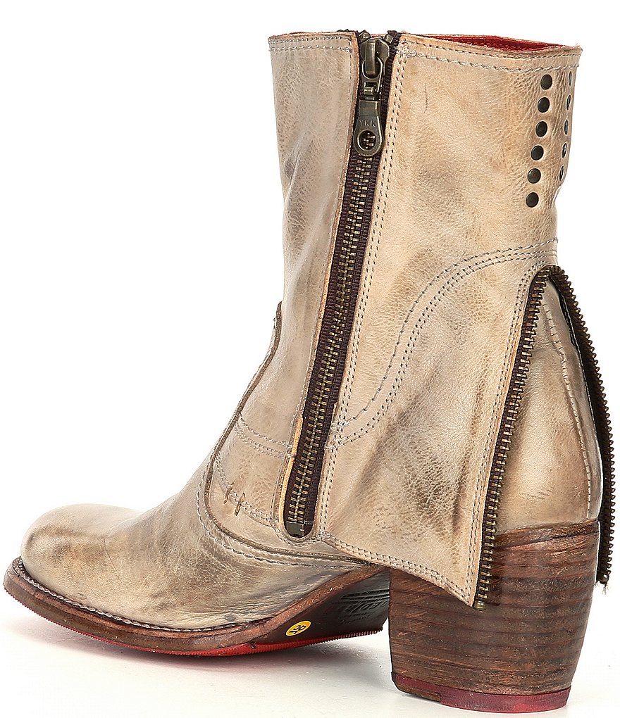 Bed Stu Iris Leather Block Heel Booties