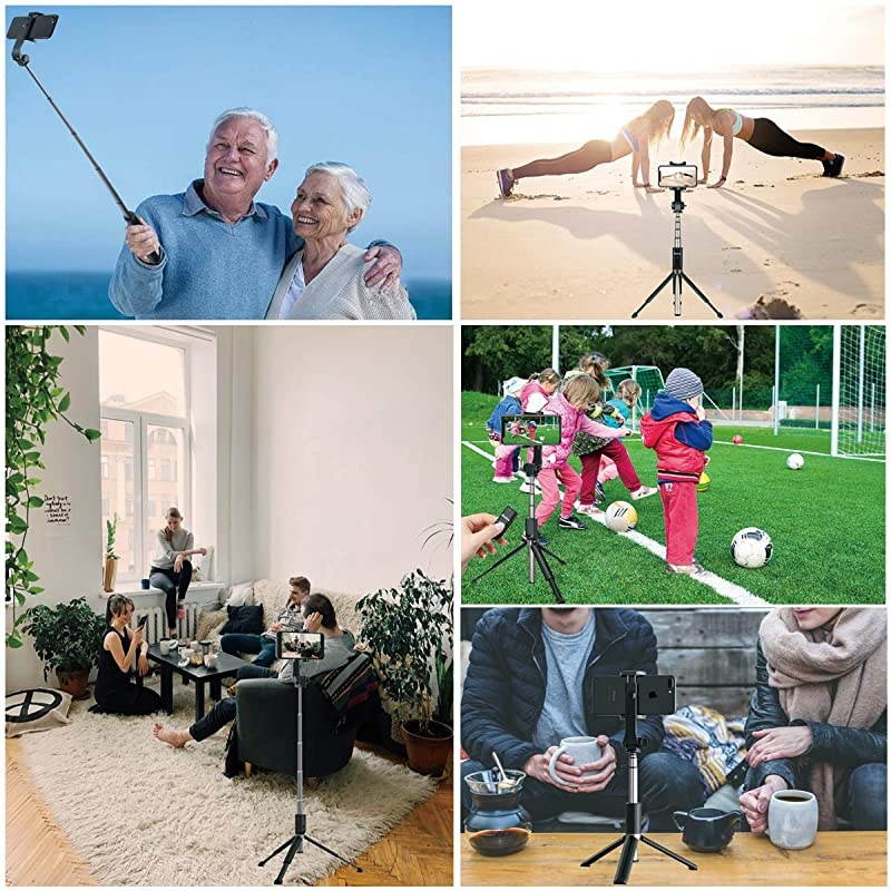 Stick Bluetooth Compact Cell Phone Stick Android Mini Stick with Light Wireless for iPhone 11 Pro Max 6 7 8 Plus Galaxy S8 Plus Note 9 10 and More Long Black