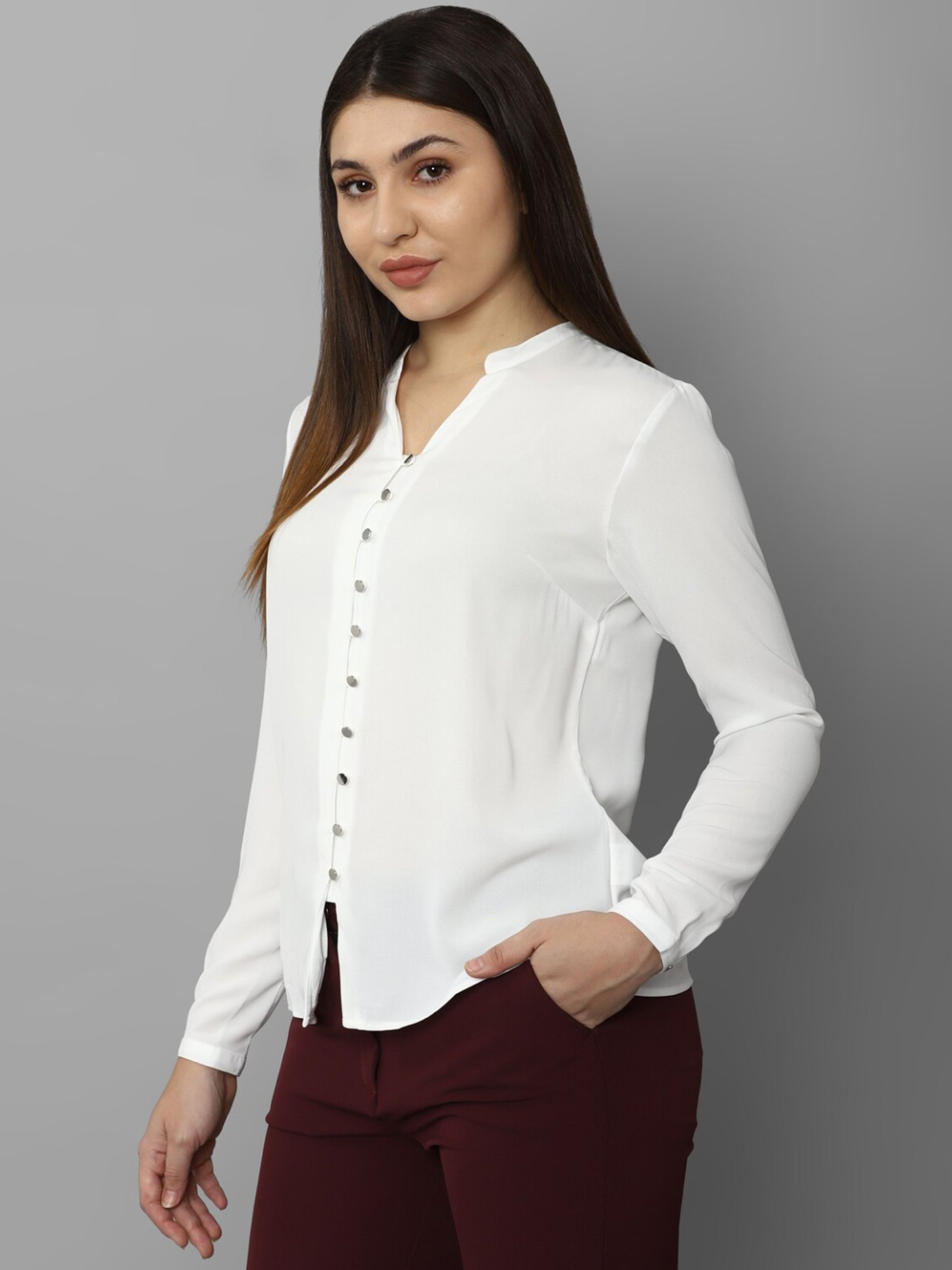 Allen Solly White Regular Fit Top