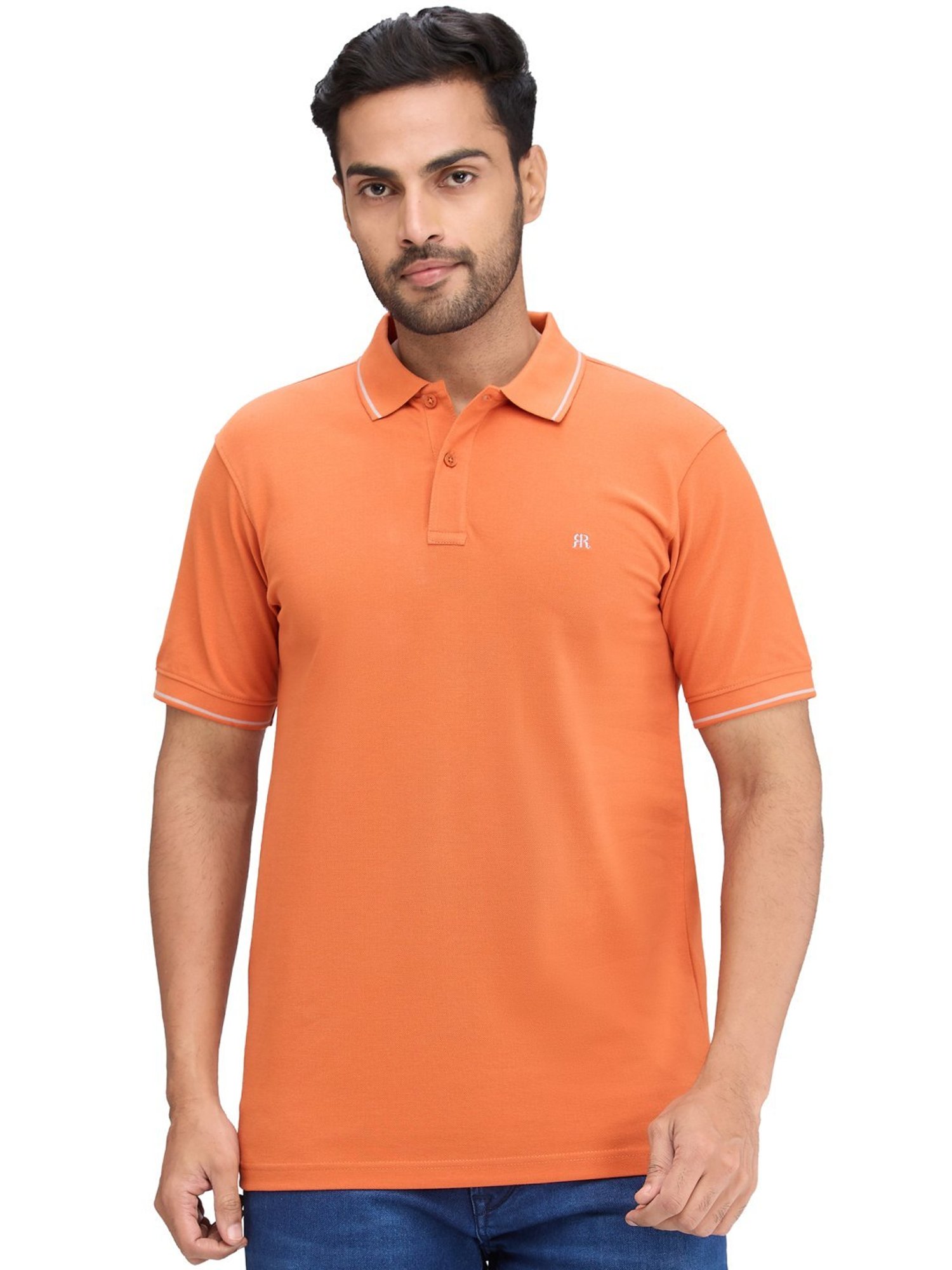 Raymond Orange Slim Fit Polo T-Shirt