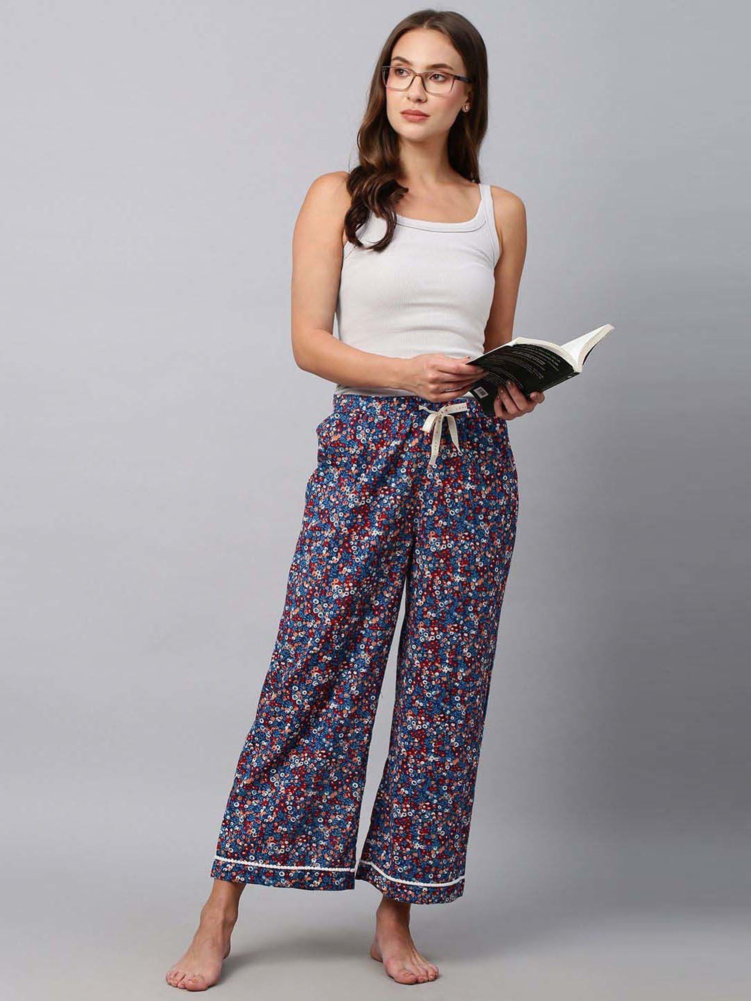 Chemistry Multicolored Cotton Floral Print Lounge Pants