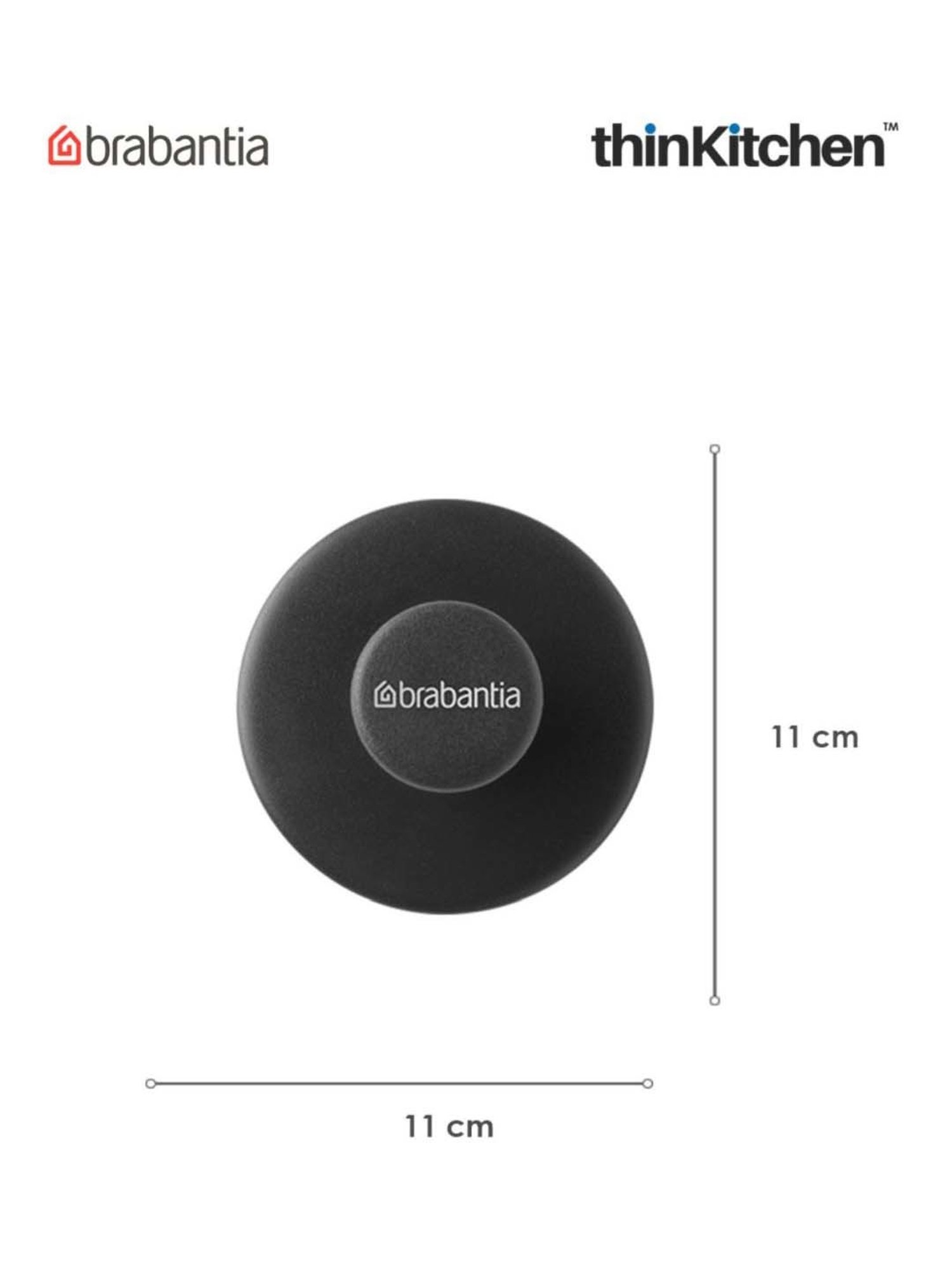 Brabantia Dark Grey Plastic Renew Towel Hooks - Set of 2