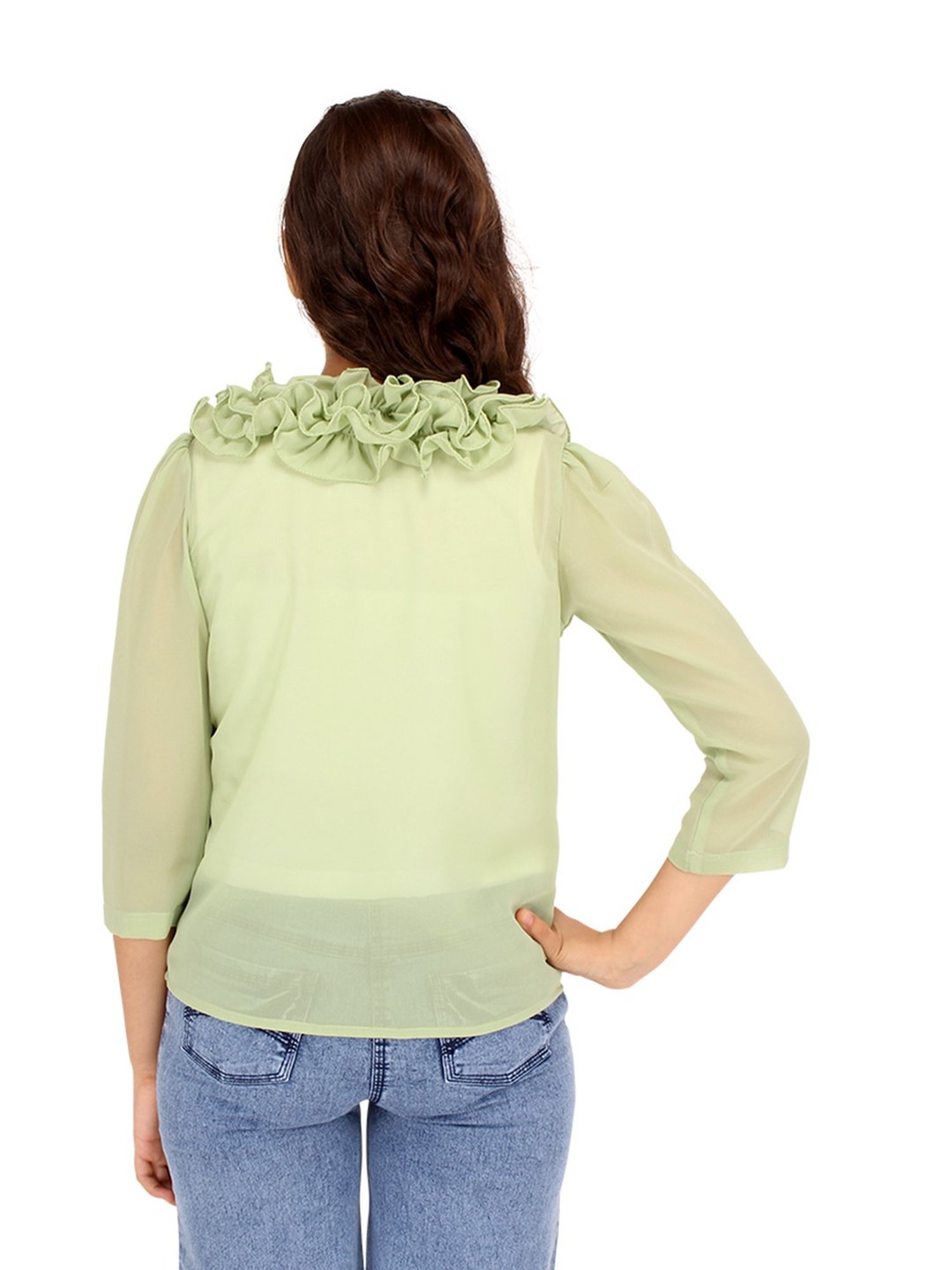 Cutecumber Kids Light Green Printed Top