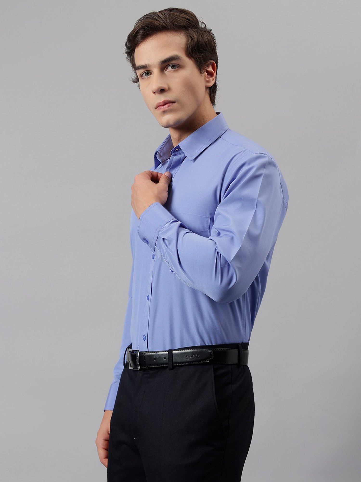 English Navy Blue Slim Fit Shirt
