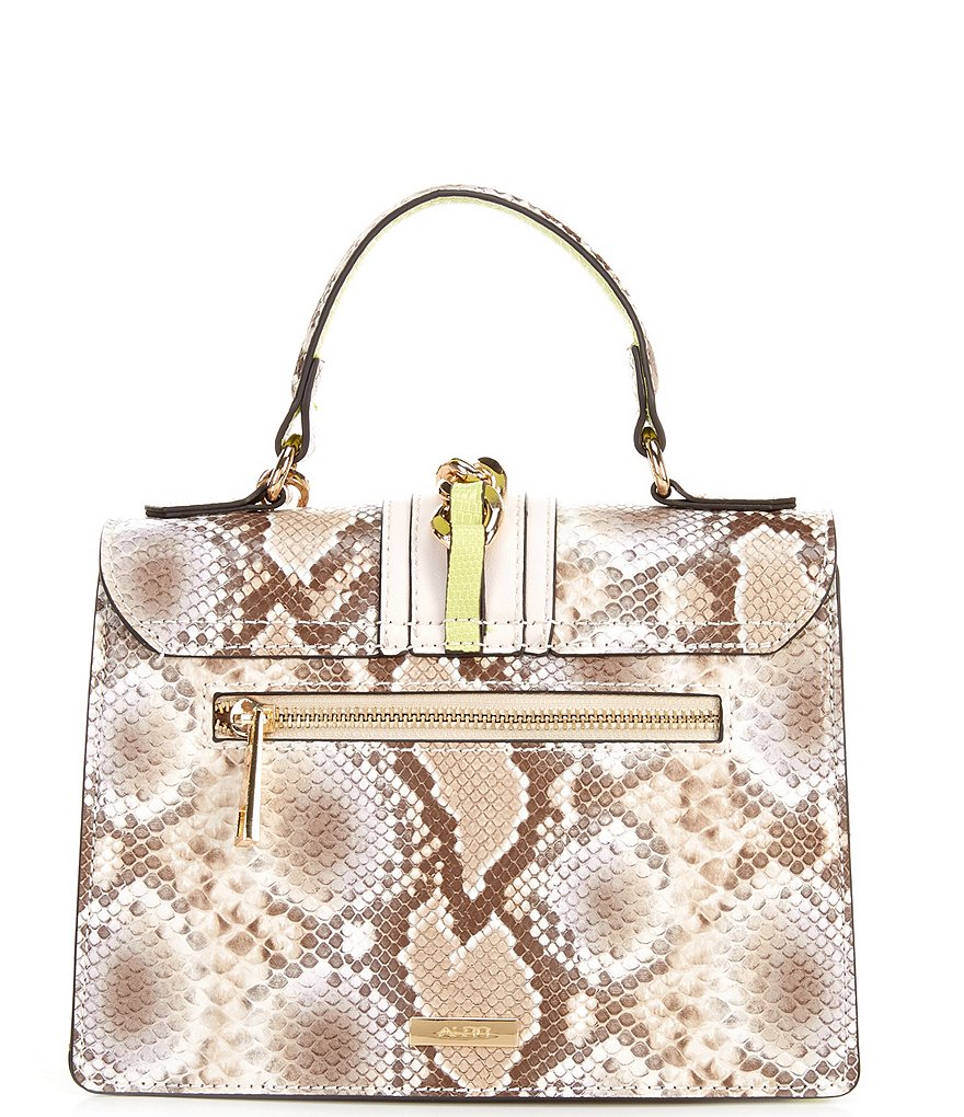 ALDO Martis Snake Top Handle Mini Leather Tassel Chain Satchel Bag