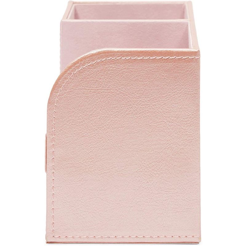 Okuna Outpost Rose Gold Pencil Holder and Desk Organizer with Pullout Drawer (8.4 x 4.1 x 4.8 Inches)