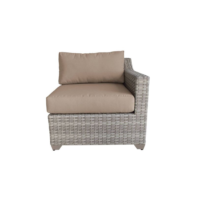 Nolin 7pc Sectional Weathered Brown Frame Sunbrella Spectrum Denim Fabric - La-Z-Boy