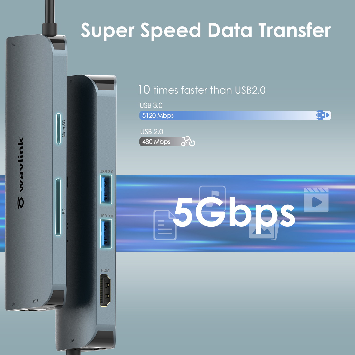 Madeng USB 3.0 HUB Adapter Extender Mini Splitter Box 3 Ports for PC Laptop Macbook Mobile Phone High Speed U Disk Reader