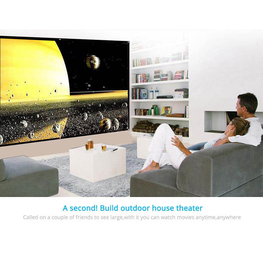 100&rdquo; 16: 9 Polyester Simple Soft Portable Foldable Semi-transparent Projector Screen Rear Front Projection Foldable No Creases HD Home Theater Outdoor 3D Movies