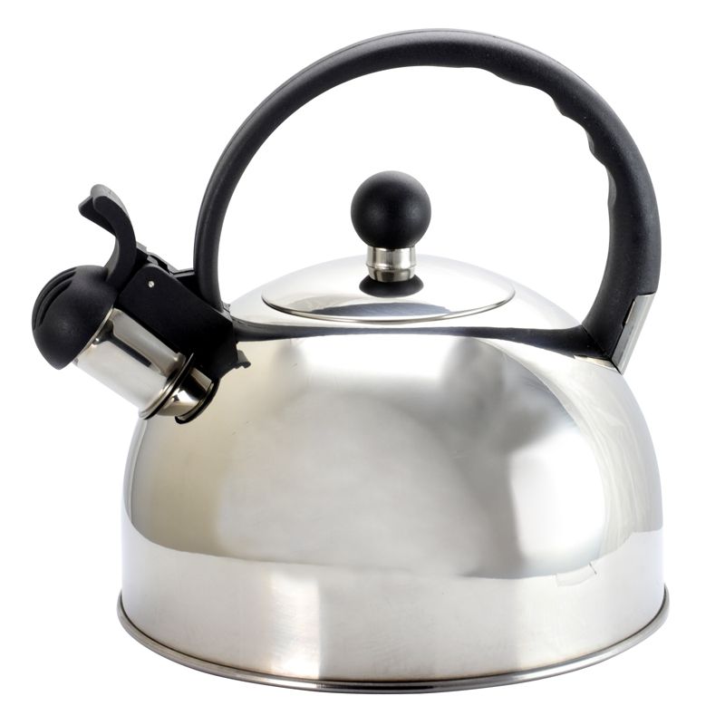 Mr. Coffee 2 Quart Stainless Steel Whistling Tea Kettle with Nylon Handle