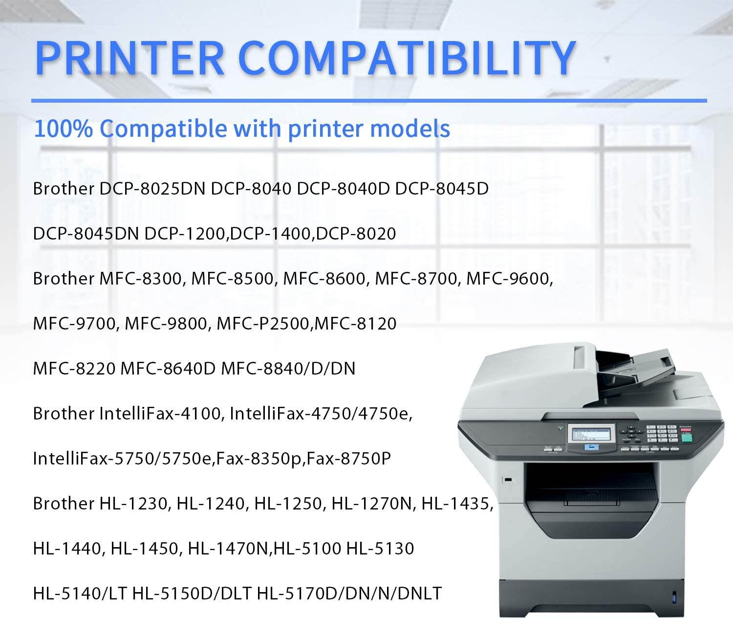 [High Yield] TN-570 Toner + DR-510 Drum Replacement for Brother DCP-8025DN 8040 8045D 8045DN 8020 MFC-8300 8600 9800 P2500 8120 8640D 8840DN Series Printer 2 Pack (1Toner+1Drum)