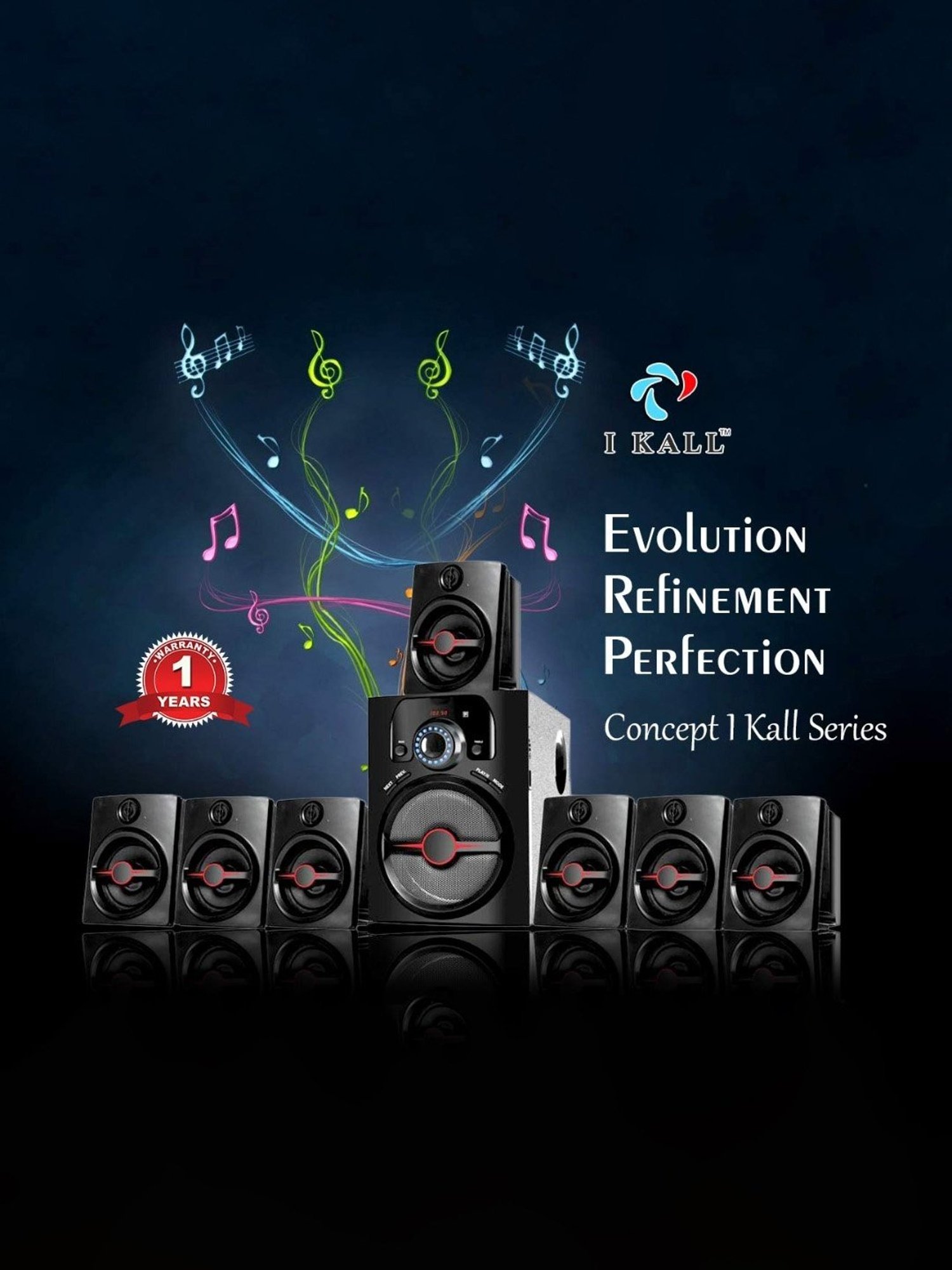 I Kall IK-444 5.1 Channel Home Theatre (Black)