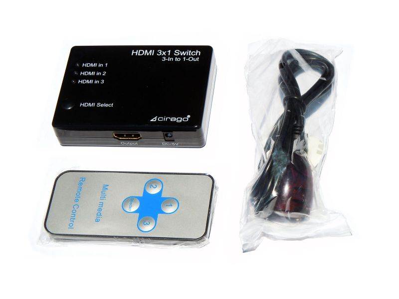 Cirago HDMI 3x1 Switch (3-In to 1-Out) HDMSWITCH3X1