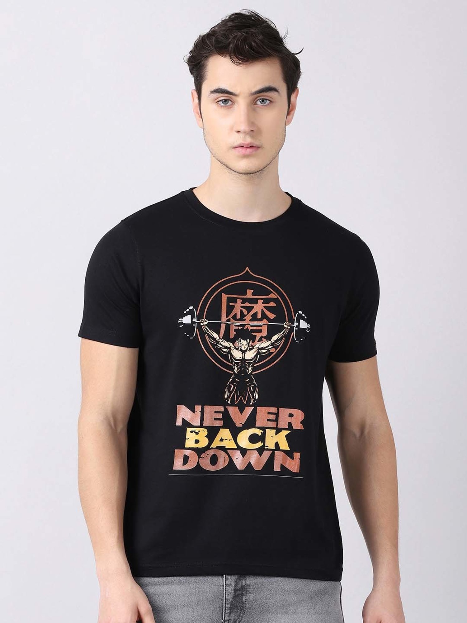 Bushirt Black Cotton Crew T-Shirt