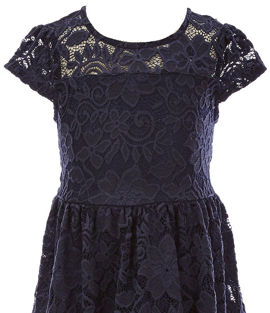 Xtraordinary Little Girls 4-6X Illusion Lace Tiered Fit-And-Flare Dress