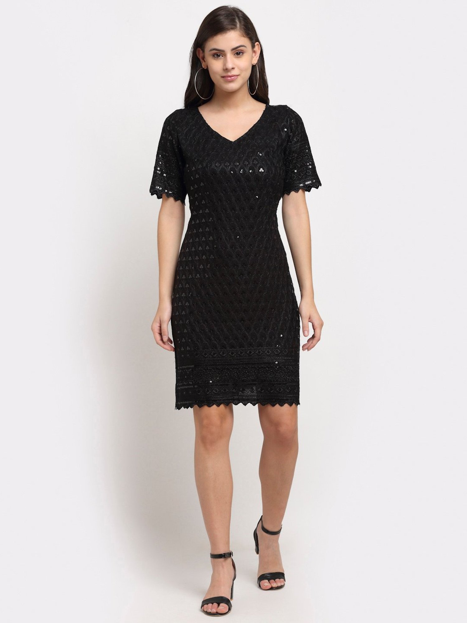 BRINNS Black Embellished A Line Dress