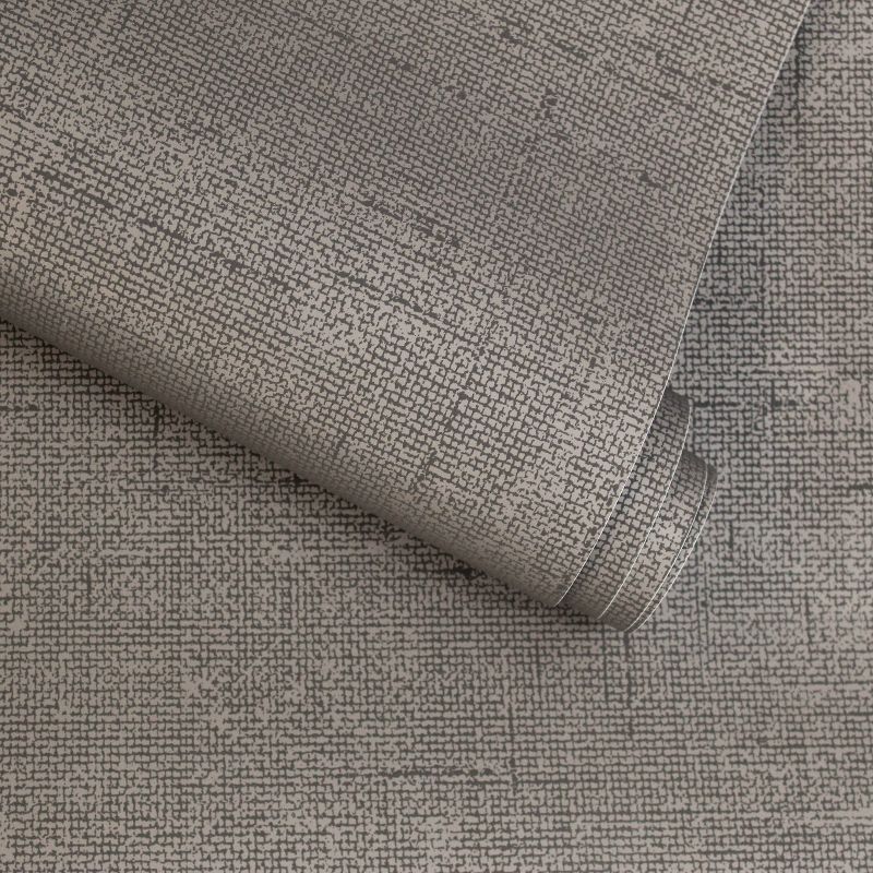 Tempaper Burlap Removable Wallpaper Dark Brown