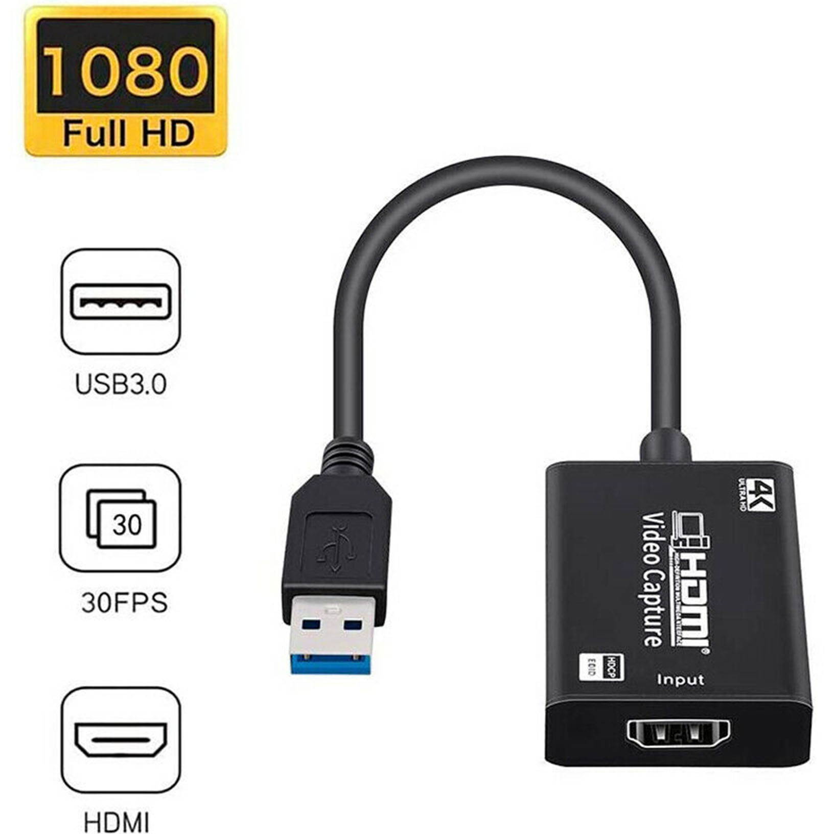 HD 1080P 4K HDMI To USB 3.0 Video Capture Card Dongle For Live Streaming Game